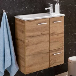 Waschbeckenunterschränke|Badezimmerschränke*Pharao24 Schmaler Waschtisch Ruleca