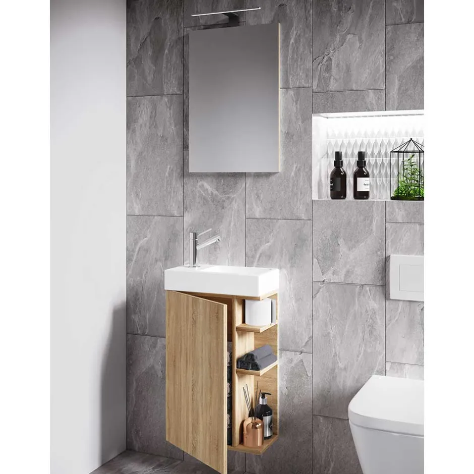 Pharao24 Schmales Badmöbel Set Tujamy> Badmöbel Sets