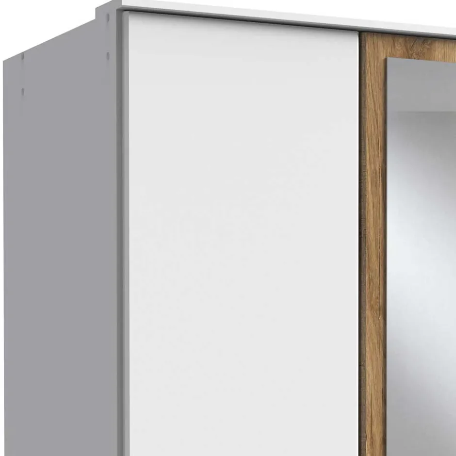 Pharao24 Schrank mit Spiegel Cerhard> Jugendkleiderschrank|Drehtürenschränke