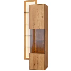 Pharao24 Schrank Vitrine mit Regal Rusaly> Vitrinenschrank|Wohnzimmervitrinen