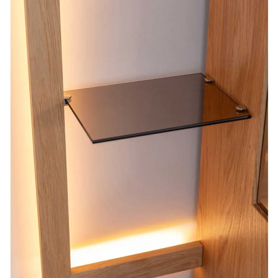 Pharao24 Schrank Vitrine mit Regal Rusaly> Vitrinenschrank|Wohnzimmervitrinen