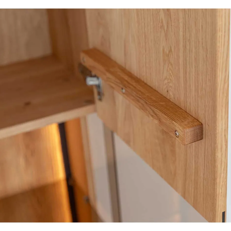 Pharao24 Schrank Vitrine mit Regal Rusaly> Vitrinenschrank|Wohnzimmervitrinen