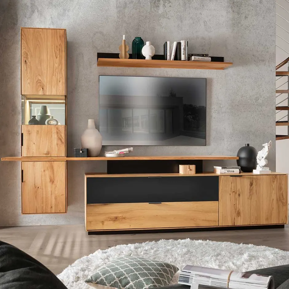 Wohnwand 250 Cm|Moderne Wohnwände*Pharao24 Schrankwand Housten