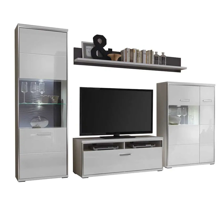 Wohnwand 300 Cm|Moderne Wohnwände*Pharao24 Schrankwand Lefaria