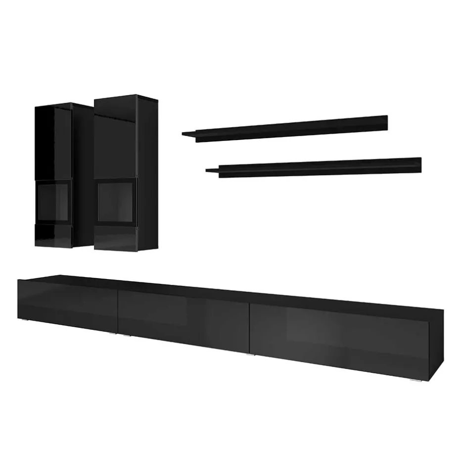 Wohnwand 250 Cm|Moderne Wohnwände*Pharao24 Schrankwand Wohnzimmer Emilina