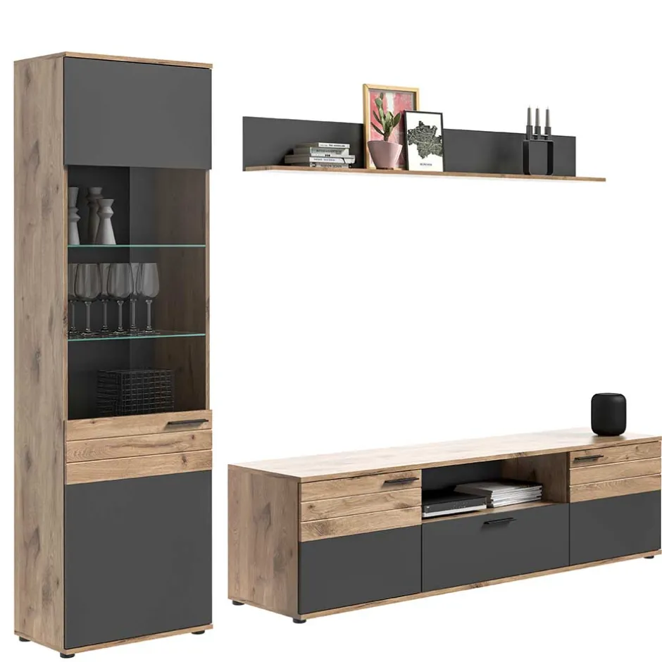 Pharao24 Schrankwand Wohnzimmer Plestna> Moderne Wohnwände|Wohnwand 250 Cm
