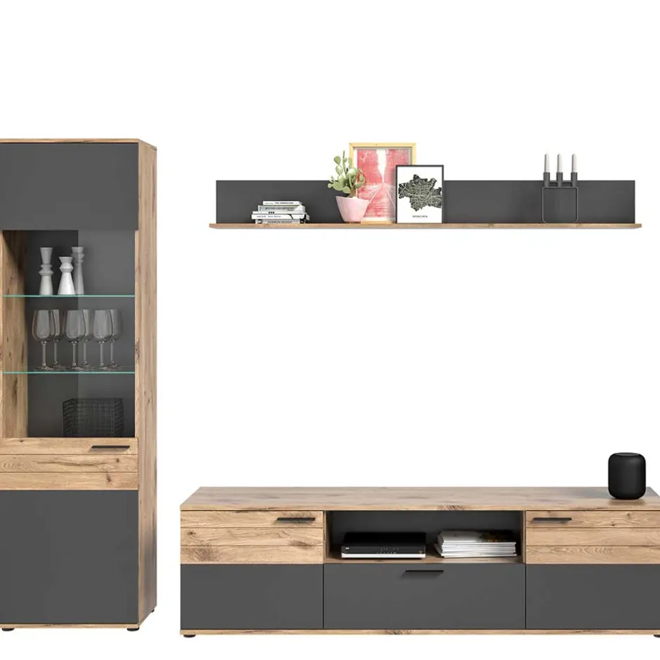 Pharao24 Schrankwand Wohnzimmer Plestna> Moderne Wohnwände|Wohnwand 250 Cm