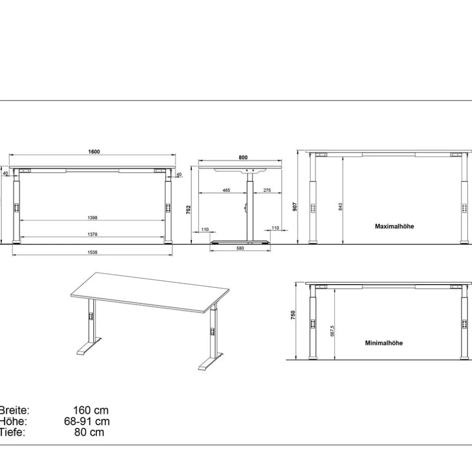 Schreibtische*Pharao24 Schreibtisch Dresina