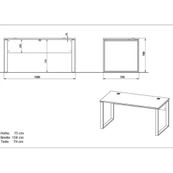 Schreibtische*Pharao24 Schreibtisch Kezina