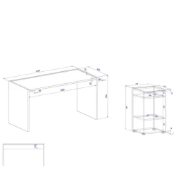 Schreibtische*Pharao24 Schreibtisch mit Regal Uzniana