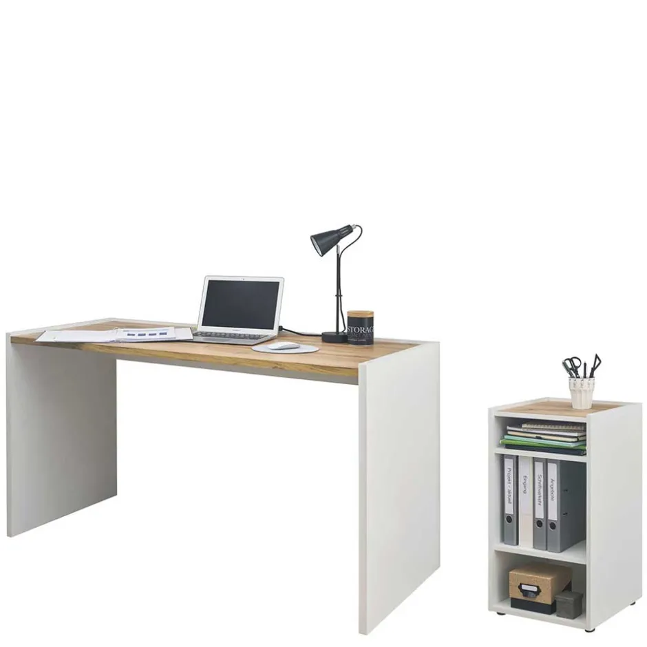 Pharao24 Schreibtisch mit Regalelement Rascian> Schreibtische