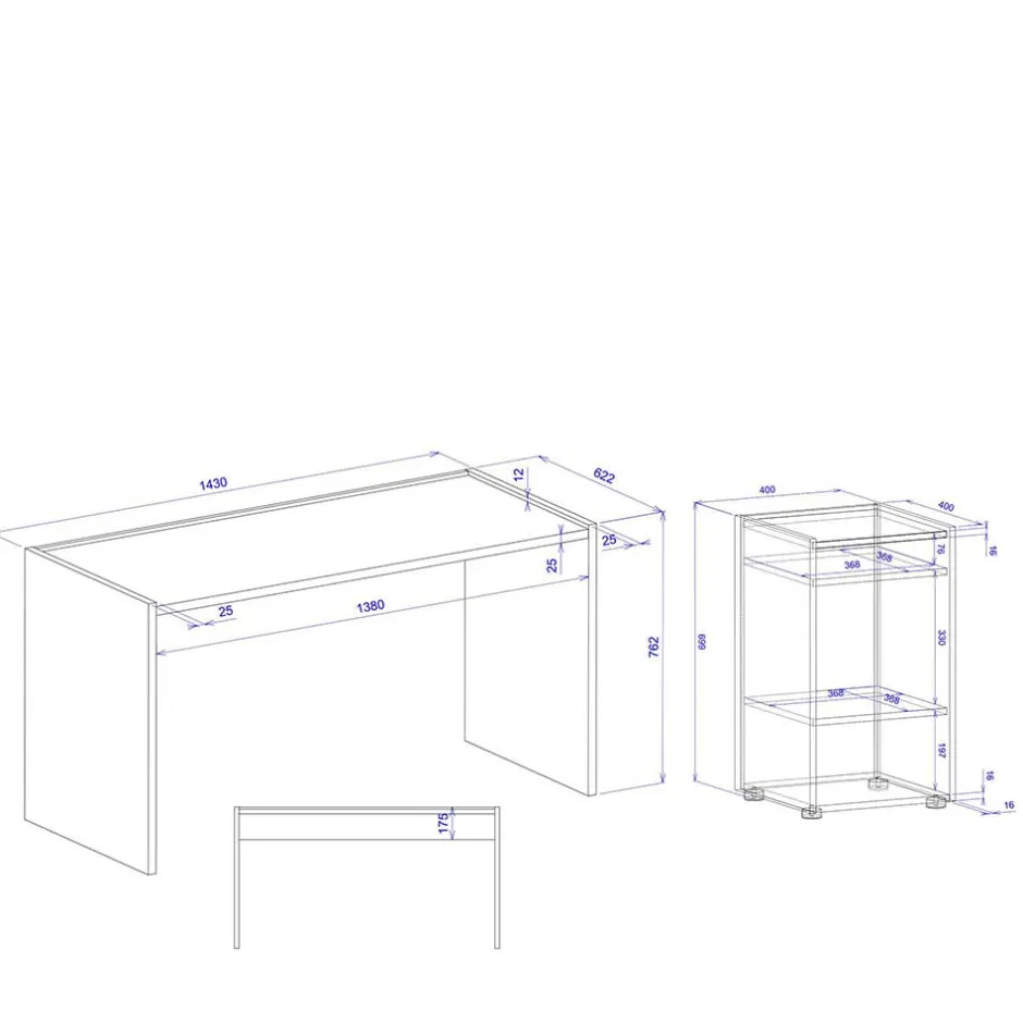 Pharao24 Schreibtisch mit Regalelement Rascian> Schreibtische