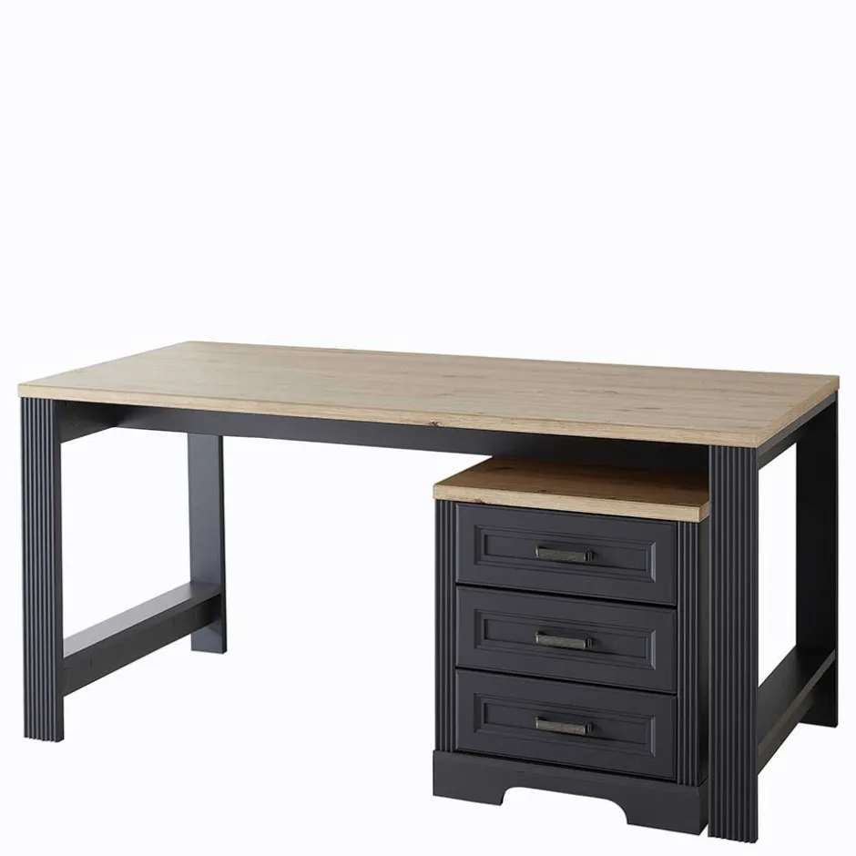 Pharao24 Schreibtisch mit Rollcontainer Luoton> Schreibtische