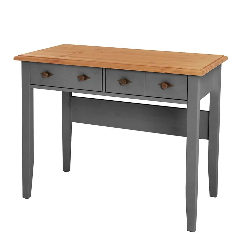 Pharao24 Schreibtisch mit Schubladen Mangali> Massivholztische|Computertische