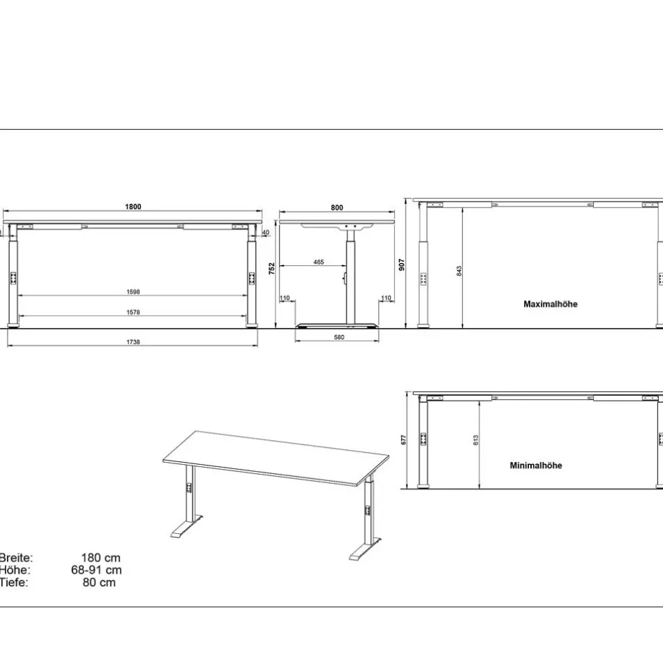Schreibtische*Pharao24 Schreibtisch Smono