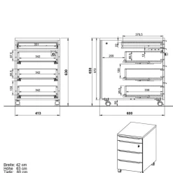 Büroschränke|Aktenschränke*Pharao24 Schreibtischcontainer Abby
