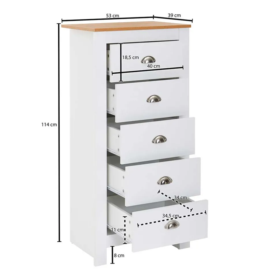 Flurkommoden|Schlafzimmerkommoden*Pharao24 Schubkastenkommode Conory