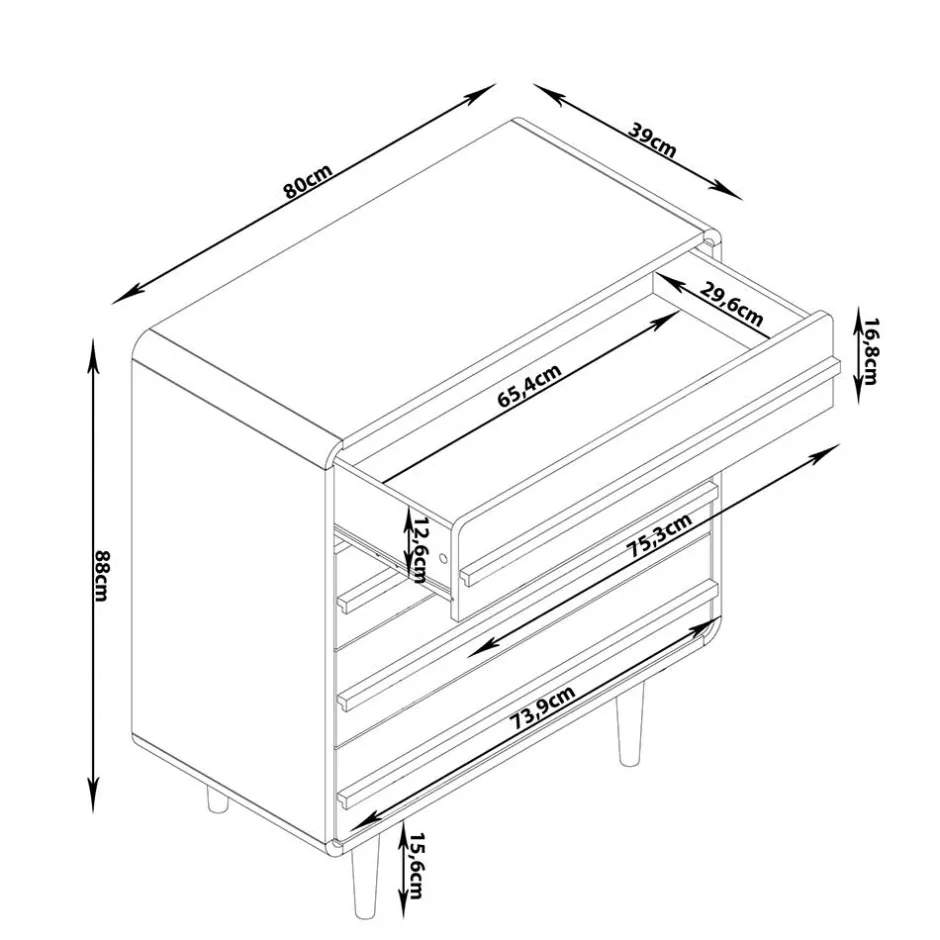 Pharao24 Schubkastenkommode Lajuna> Schlafzimmerkommoden|Schubkastenkommoden