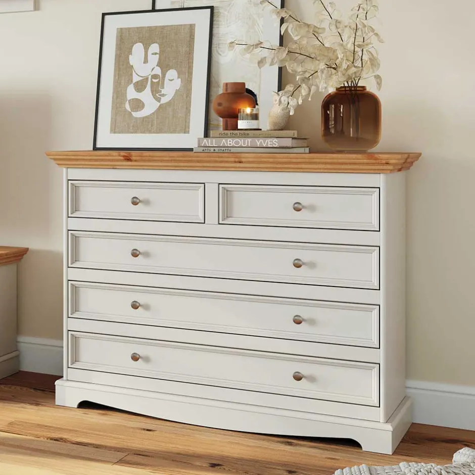 Massivholzmöbel|Küchenkommode*Pharao24 Schubkastenkommode Renero