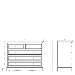 Massivholzmöbel|Küchenkommode*Pharao24 Schubkastenkommode Renero