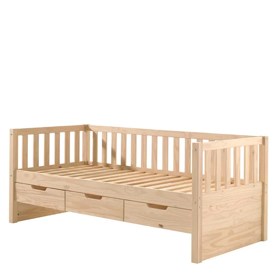 Einzelbetten|Massivholzbetten*Pharao24 Schubladen Jugendbett Maraike