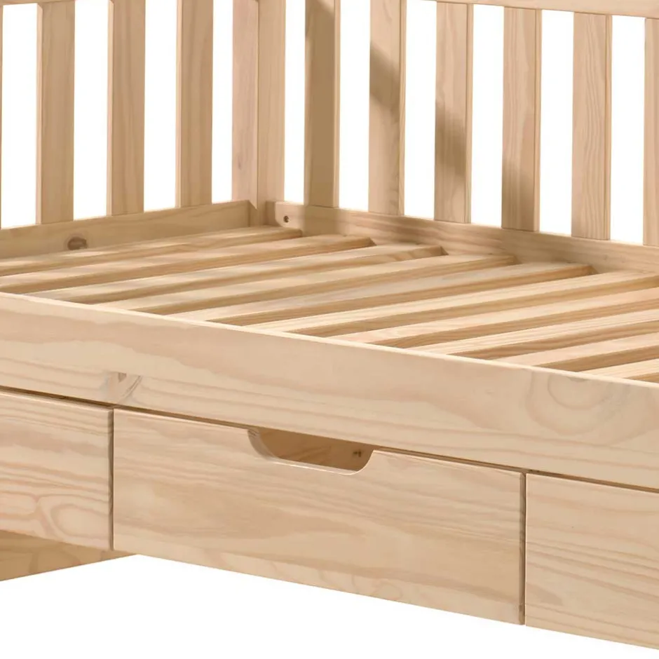 Einzelbetten|Massivholzbetten*Pharao24 Schubladen Jugendbett Maraike