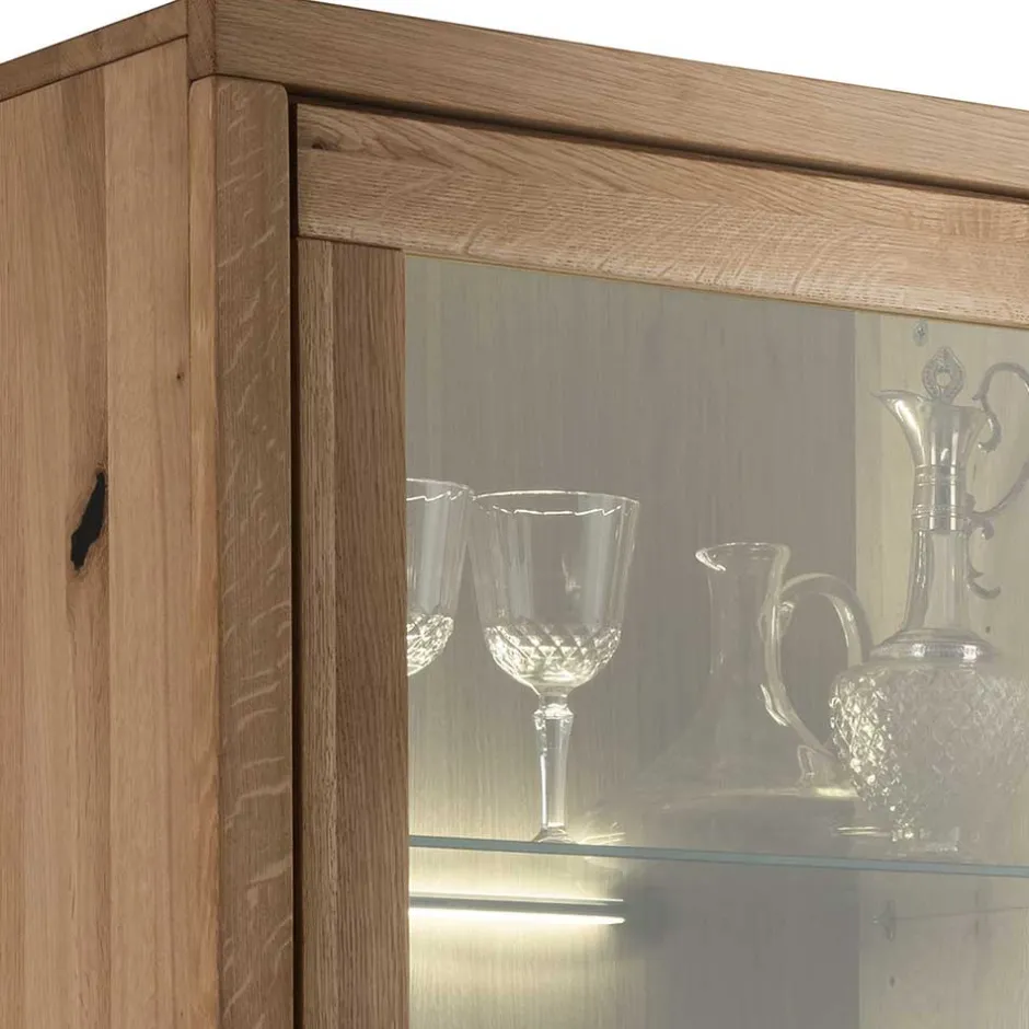 Pharao24 Schubladen Vitrine Shailina> Massivholzmöbel|Wohnzimmerschrank