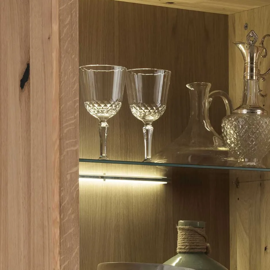 Pharao24 Schubladen Vitrine Shailina> Massivholzmöbel|Wohnzimmerschrank