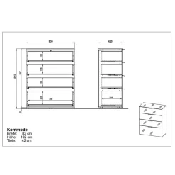 Schlafzimmerkommoden|Schubkastenkommoden*Pharao24 Schubladenkommode Blackbeard