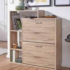 Pharao24 Schuhschrank mit Regal Nena> Schuhkipper|Schuhschränke