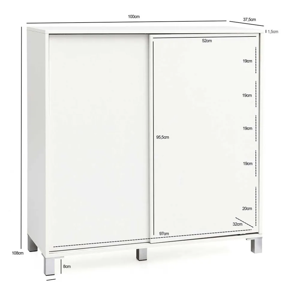 Pharao24 Schuhschrank mit Schiebetüren Salverna> Schuhschränke