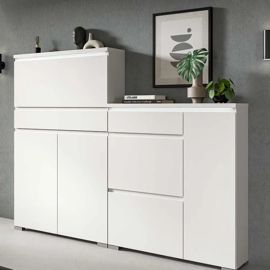 Pharao24 Schuhschrank weiß modern Filicudio> Schuhschränke