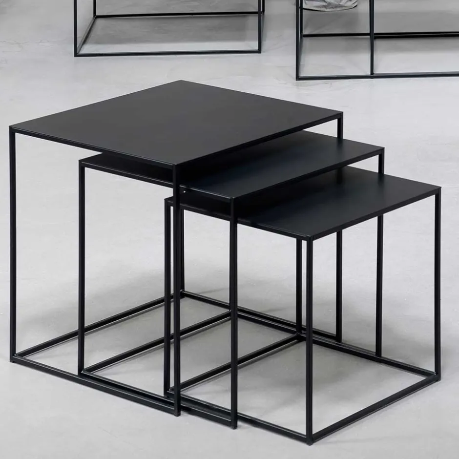 Pharao24 Schwarze Beistelltische Sofa Secionas> Wohnzimmertisch|Beistelltische