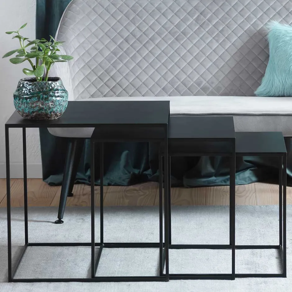 Pharao24 Schwarze Beistelltische Sofa Secionas> Wohnzimmertisch|Beistelltische