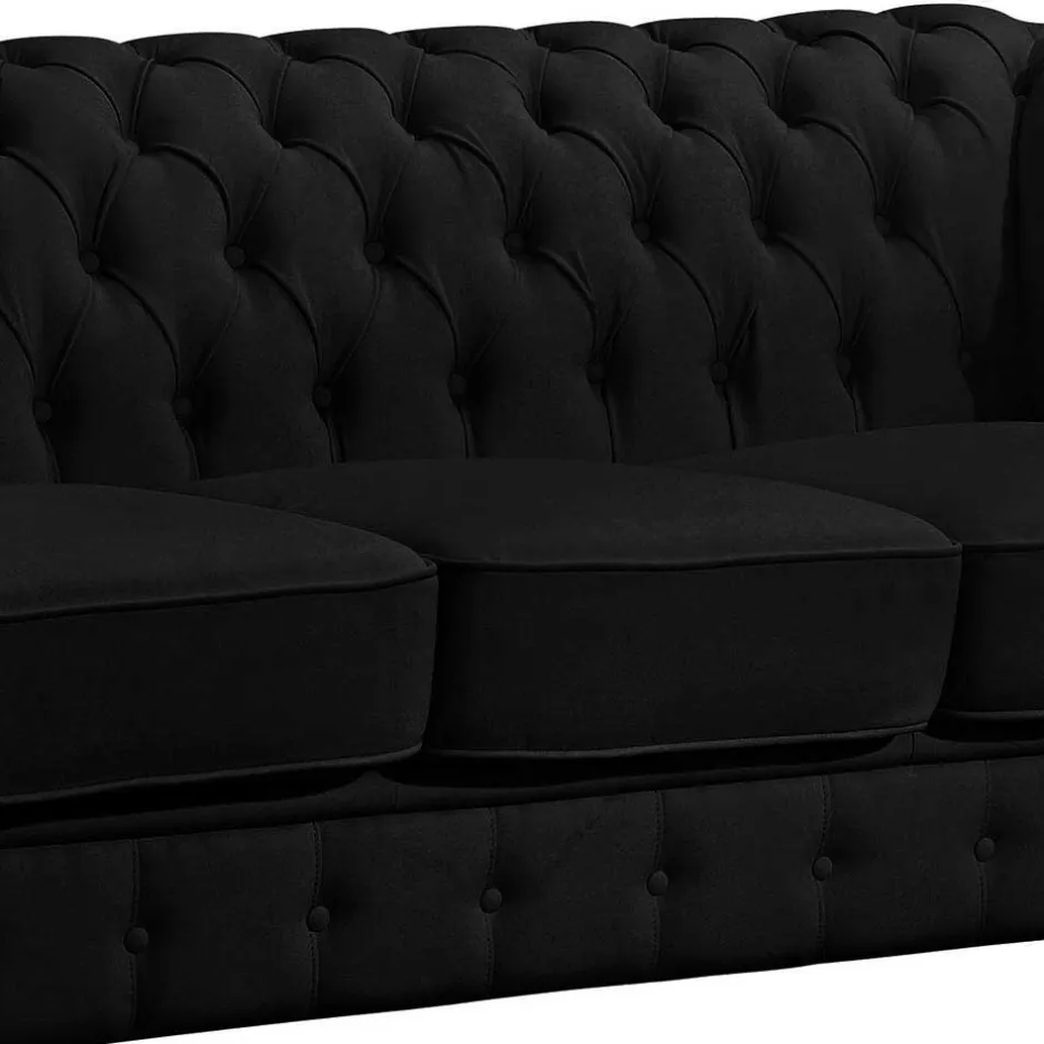 Pharao24 Schwarze Chesterfieldcouch Vinzenzo> Wohnzimmercouch|Einzelsofa
