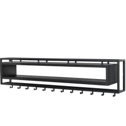 Pharao24 Schwarze Hängegarderobe Auricos> Massivholz Garderoben|Wandgarderoben