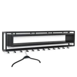 Pharao24 Schwarze Hängegarderobe Auricos> Massivholz Garderoben|Wandgarderoben
