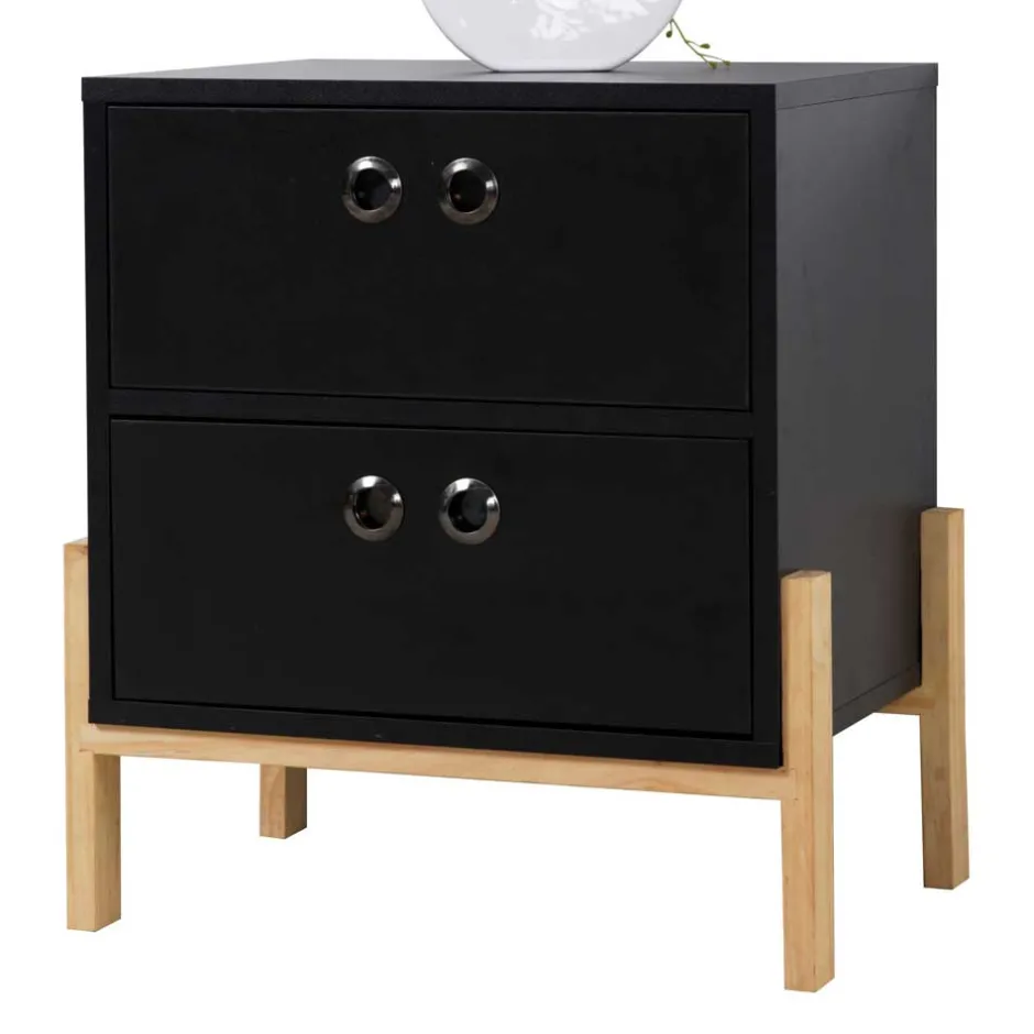 Schlafzimmerkommoden|Nachtkommoden*Pharao24 Schwarze Schubladenkommode Abelynta