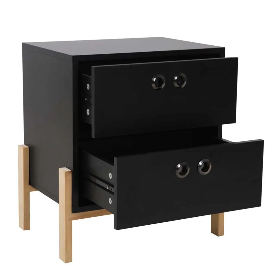 Schlafzimmerkommoden|Nachtkommoden*Pharao24 Schwarze Schubladenkommode Abelynta
