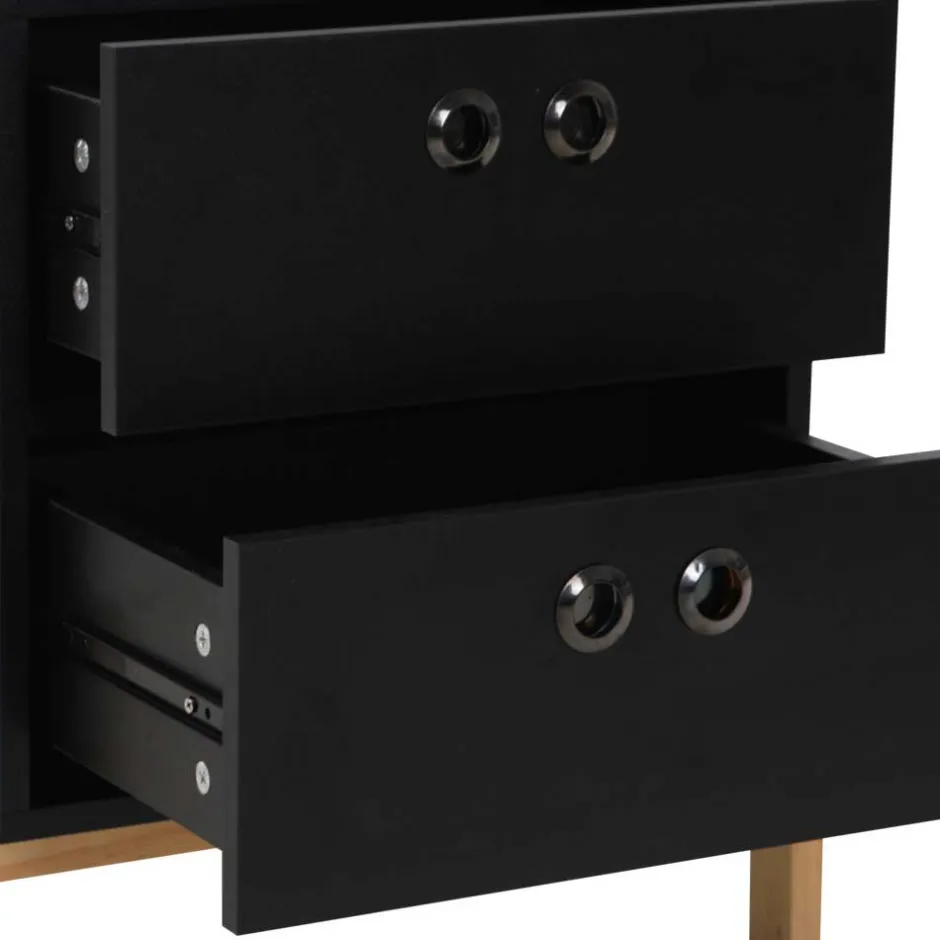 Schlafzimmerkommoden|Nachtkommoden*Pharao24 Schwarze Schubladenkommode Abelynta