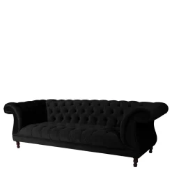 Pharao24 Schwarze Wohnzimmercouch Burgossi> Wohnzimmercouch|3 Sitzer Sofa