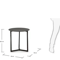 Glastische*Pharao24 Schwarzer Beistelltisch Bienno
