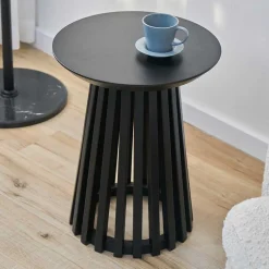 Wohnzimmertisch|Beistelltische*Pharao24 Schwarzer Beistelltisch Cazarina