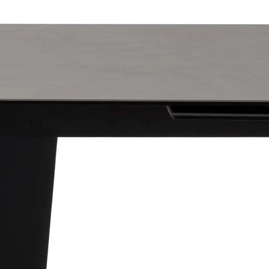 Küchentisch|Ausziehtische*Pharao24 Schwarzer Esszimmertisch Waving