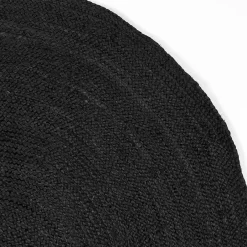 Teppiche*Pharao24 Schwarzer Jute Teppich Deway