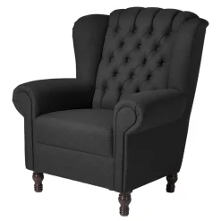 Pharao24 Schwarzer Lesesessel Masuza> Ohrensessel