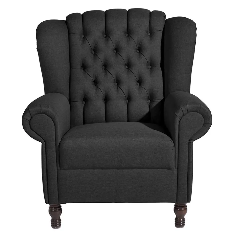 Pharao24 Schwarzer Lesesessel Masuza> Ohrensessel