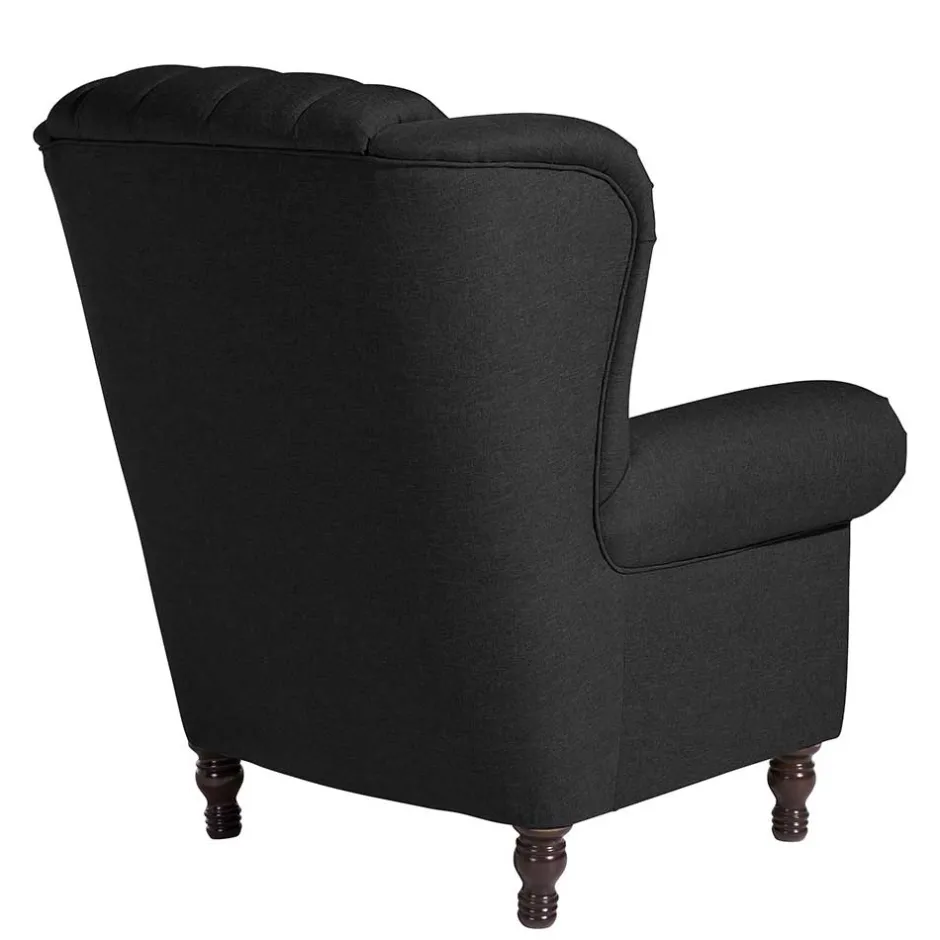 Pharao24 Schwarzer Lesesessel Masuza> Ohrensessel