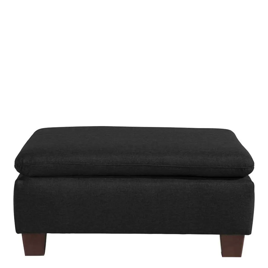 Sitzhocker*Pharao24 Schwarzer Polsterhocker Fernandez