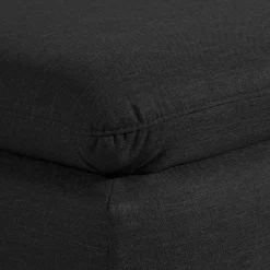 Sitzhocker*Pharao24 Schwarzer Polsterhocker Fernandez